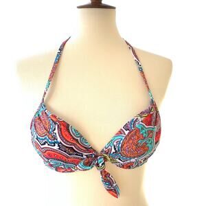 Victoria's Secret Gladys Tri Pure Paisley Push Up Bikini Top Size 32A